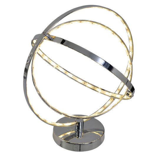 LED -tafellamp 39 cm, chroom -gekleurd metaal, geïntegreerde LED's.