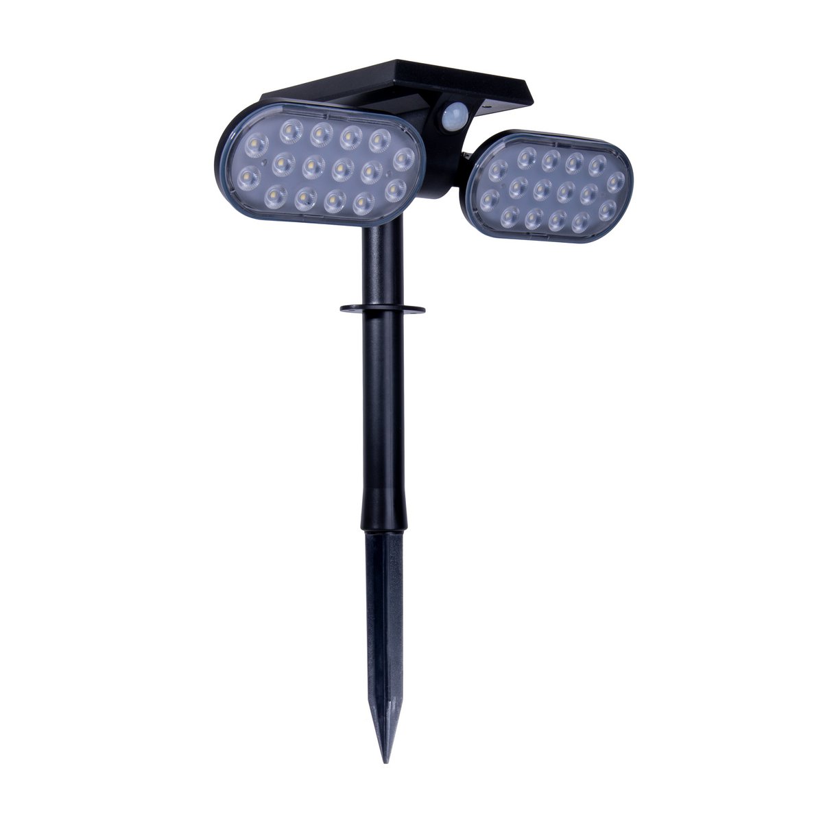 LED Solar Spotlights "Paco" voor de buitenruimte met een permanent ingebouwde LED, zonne-energie en spit gemaakt van plastic in zwart, hoogte 31,9 cm