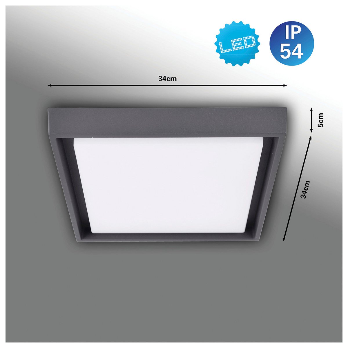 LED Buiten plafondlicht IP54 "MIO" S: 34 cm
