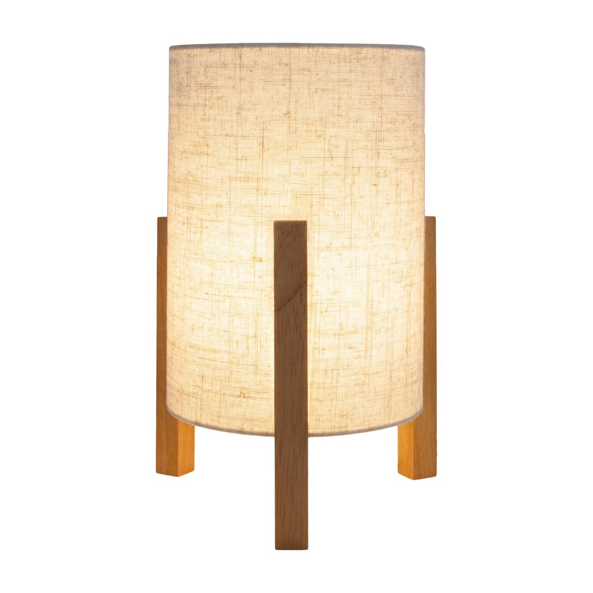 Tafellamp "Matilda" klassieke tafellamp met natuurlijk uiterlijk door hout en stofscherm, E27 -aansluiting, 32 cm hoog