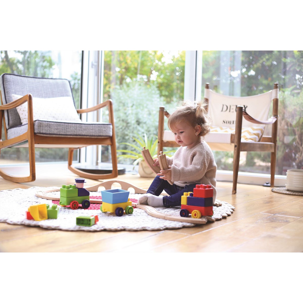 Edushape Mini Edu Trein in tas - 30 delig