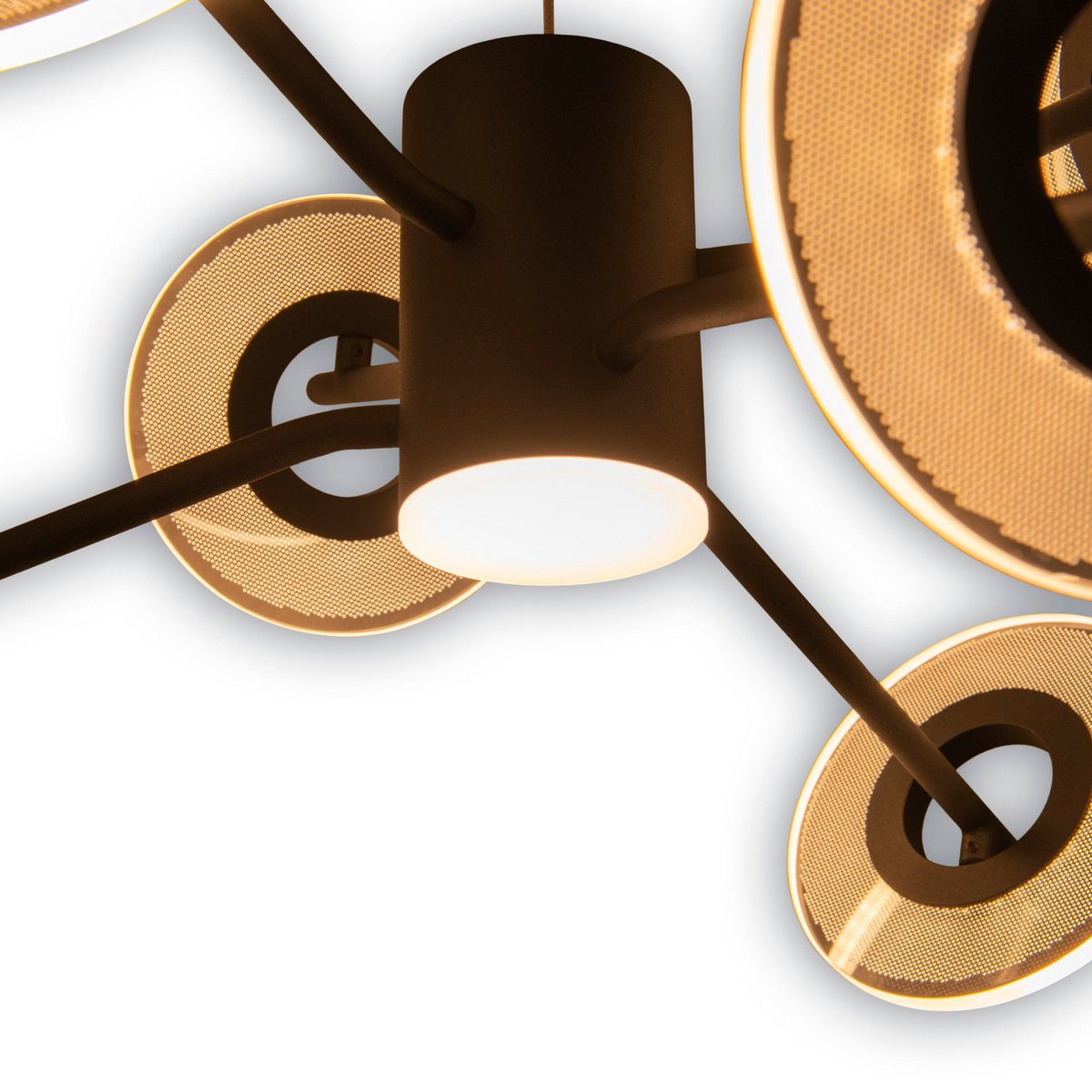 Led hanglamp "discus" gemaakt van zwart metaal en wit plastic met stevig gebouwd -in LED's, hangende lamp voor eetkamer, woonkamer, gang of kantoor met een Øvon ca. 57 cm