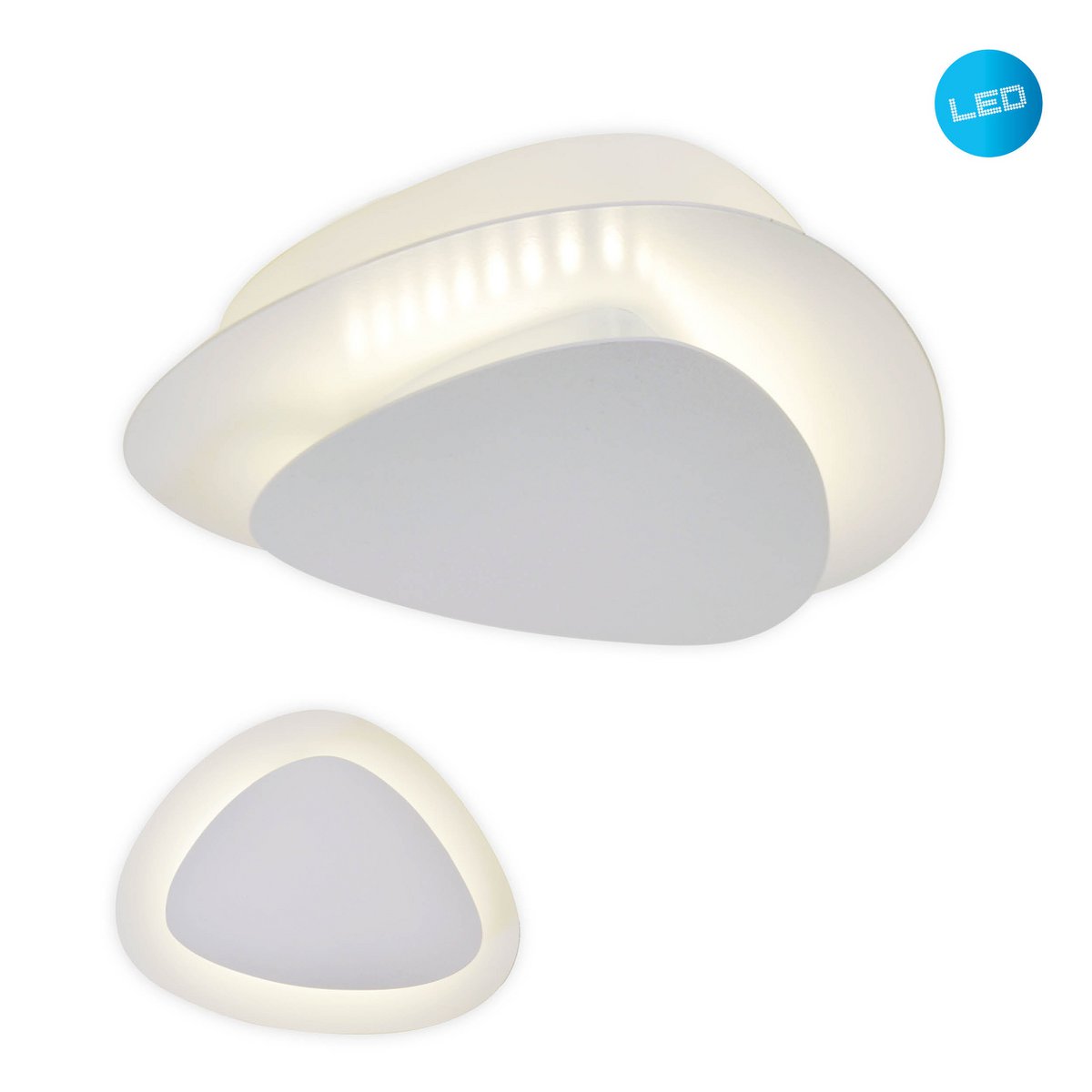 LED wand- en plafondlamp “Liso” wit