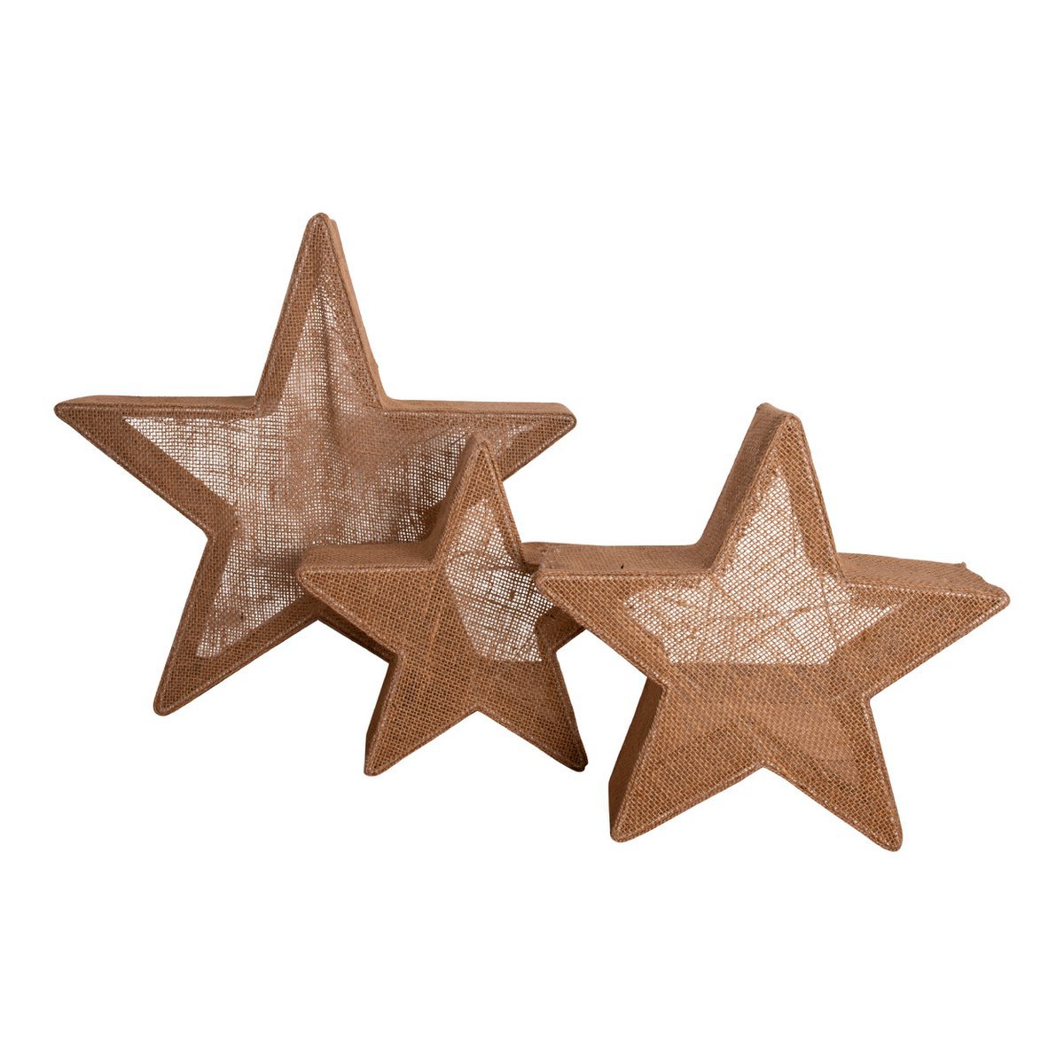 3 Set Led Decorative Stars Brown