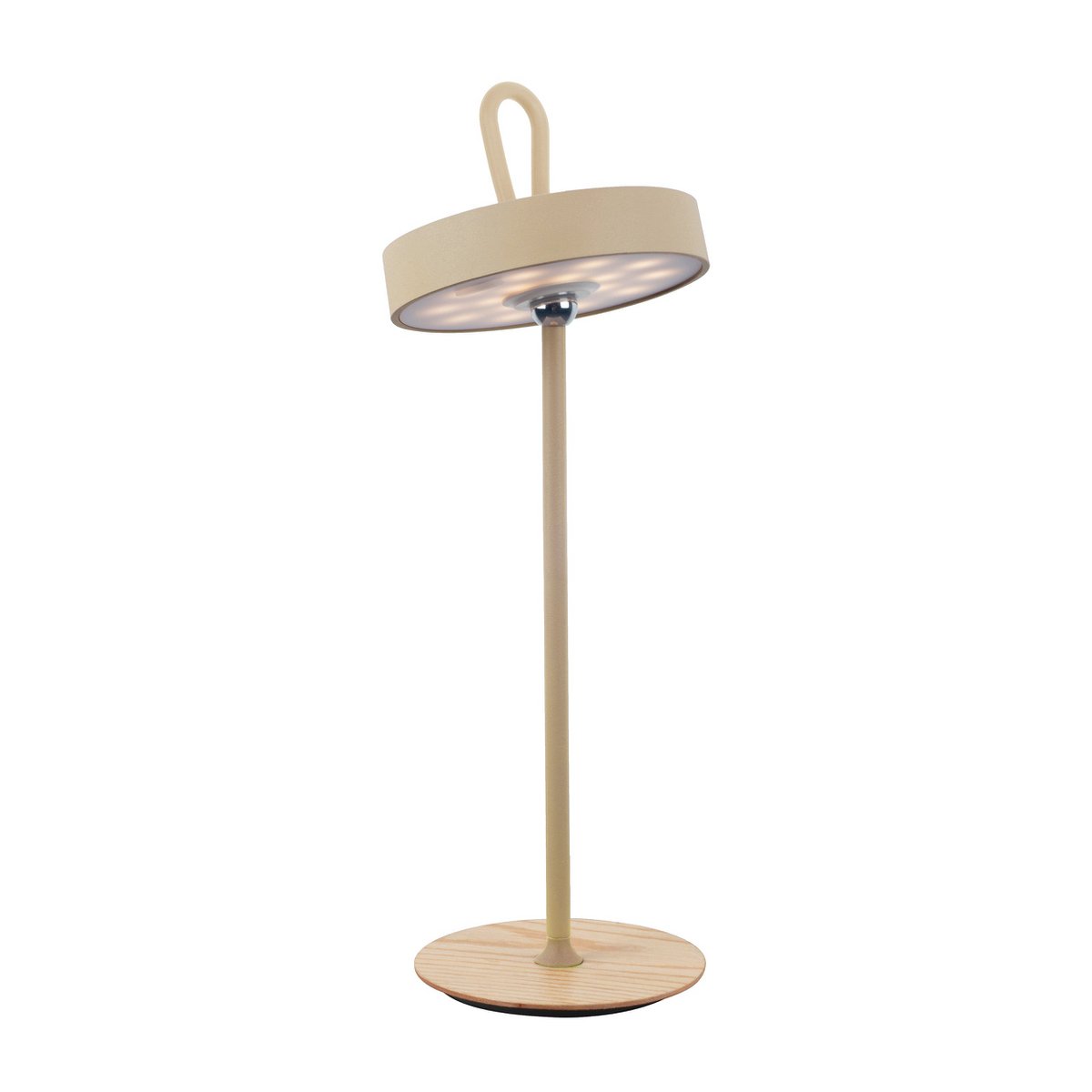 LED -batterijtafellamp magnetisch voor buiten en binnen, gemaakt van metaal en plastic in vorst, 36 cm hoog