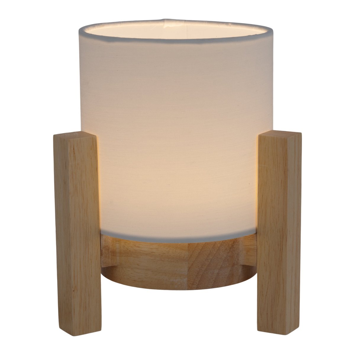 Ackitical Lamp "Madita" 19 cm hoog, in wit/natuur, met geïntegreerde LED, dimbaar met aanraaksensor