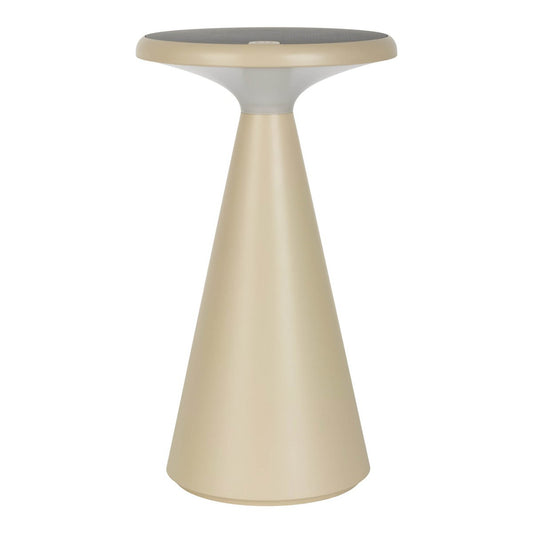 Zonne -batterijtafellamp "Palu" voor buiten en binnen, gemaakt van plastic in beige, 20 cm hoog