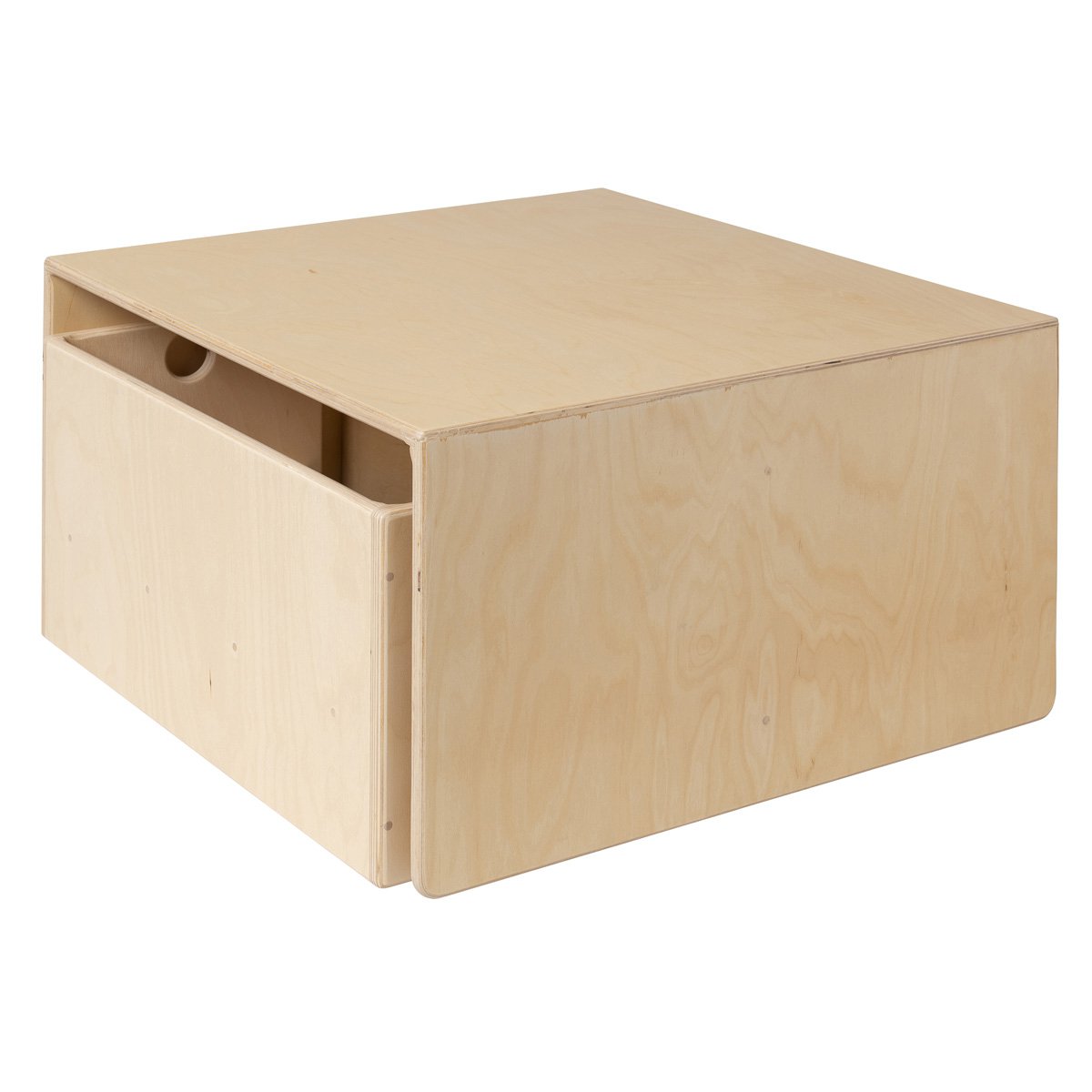 Van Dijk Toys houten kubustafel & kinderbank Naturel - 75x75x40cm (kinderopvang kwaliteit)