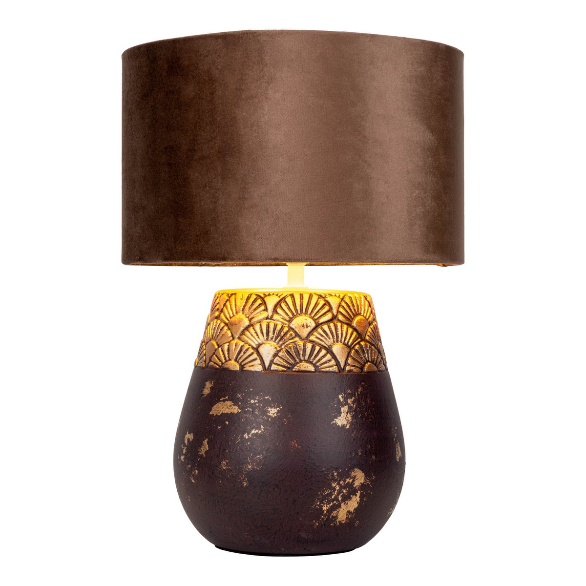 Keramische tafellamp "Bronco", tafellamp, keramiek, beige/grijs, met E14 -aansluiting, voor eetkamer, woonkamer, gang of kantoor, 39 cm hoog