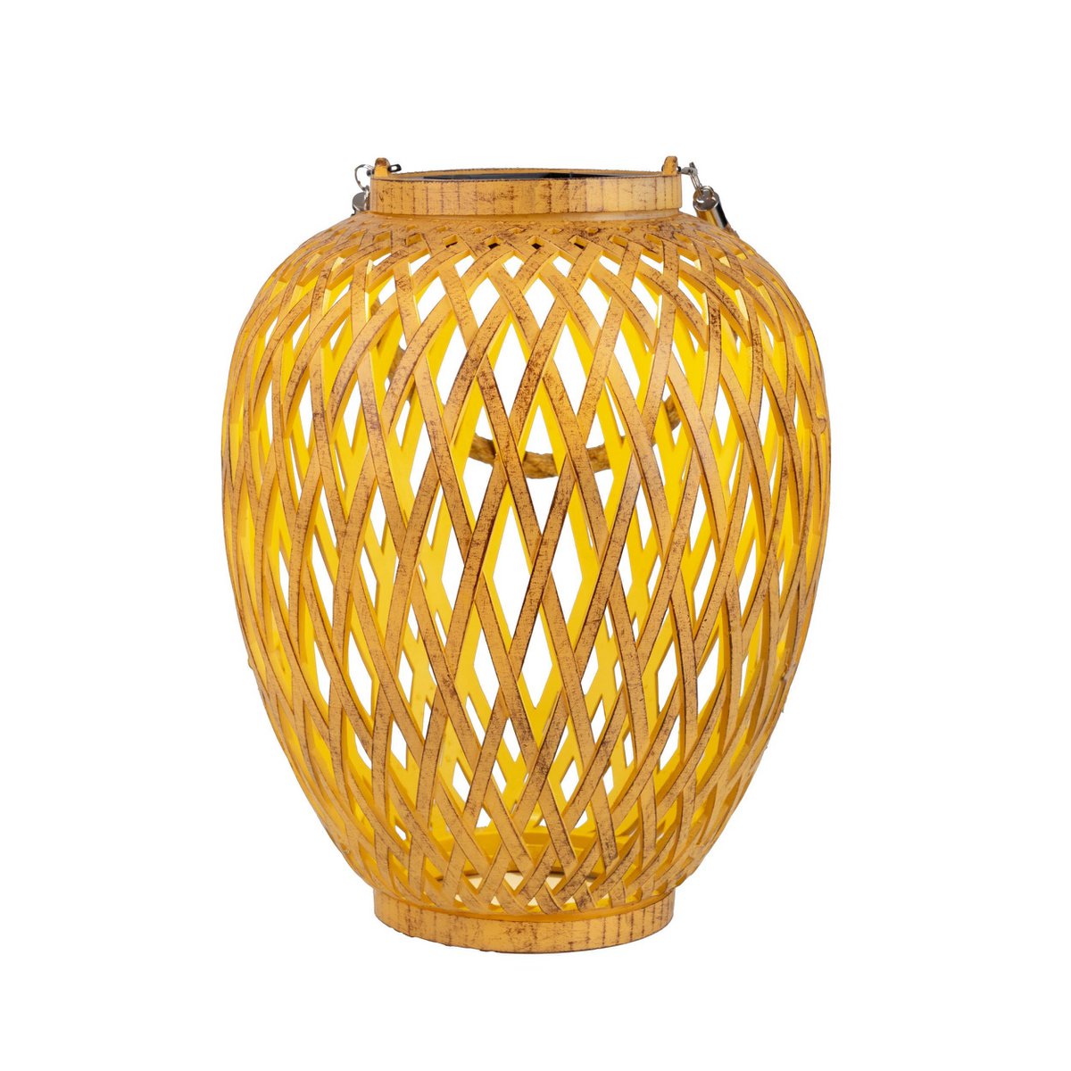 2 Set Basket / Solar Record "Cesto", gemaakt van natuurlijke gekleurde Artstrattan, met schemeringsensor, warm wit, 24 cm hoog, voor de buitenruimte