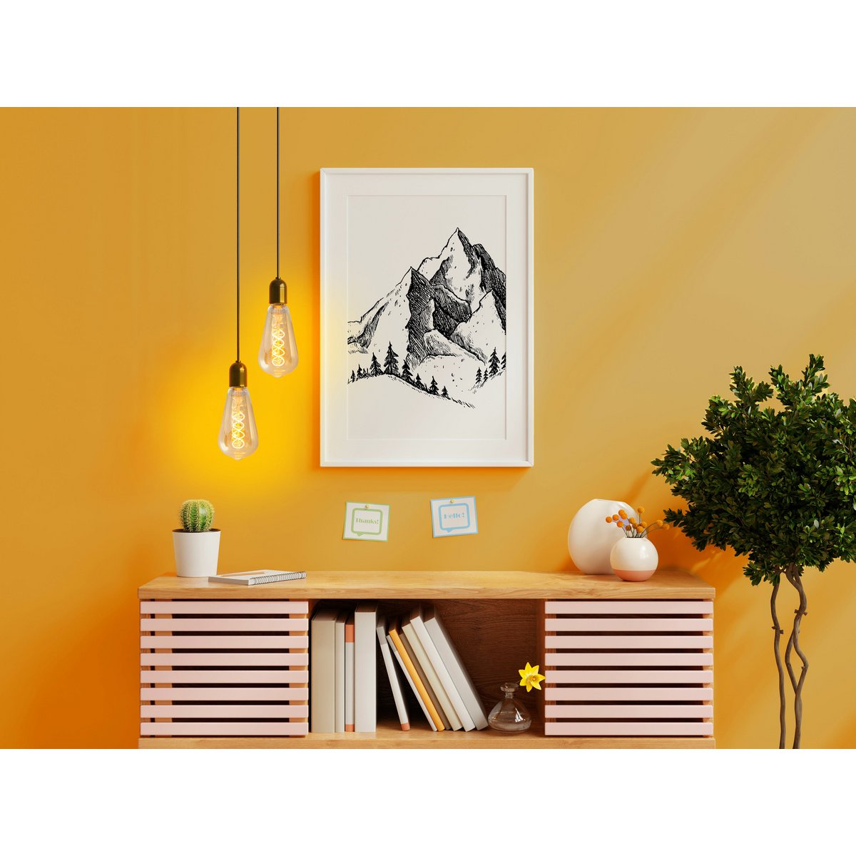 LED-lamp "Dilly" 3-set E27-versie, 4 watt, Ø 6,4 cm, gemaakt van metaal en glas, barnsteen