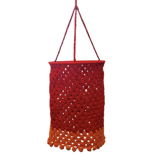 Luna -Leena Lampion Crochet - Rood - Organisch katoen - Handhaak in Nepal
