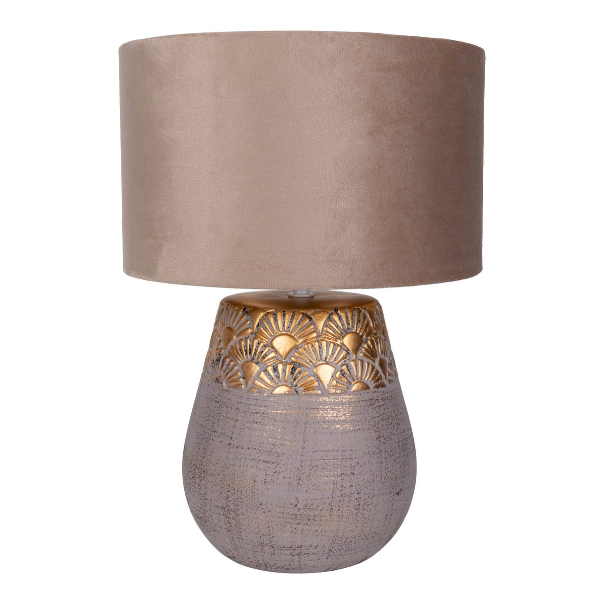 Keramische tafellamp "Bronco", tafellamp, keramiek, beige/grijs/goud, met E14 -aansluiting, voor eetkamer, woonkamer, gang of kantoor, 39 cm hoog