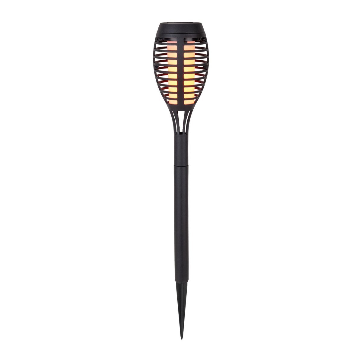 5 Set LED -aarde spies "Torch" 45 cm gemaakt van grijs plastic, met geïntegreerd LED, zonnelampje voor buiten