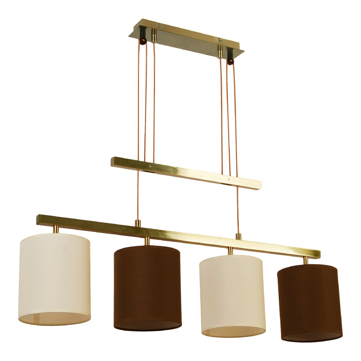 4 hanglamp "tilde", klassieke metalen slinger lamp in bruin en beige, met E27 -versies, hanglamphoogte verstelbaar en 86 cm lang, ideaal als eetkamerlicht