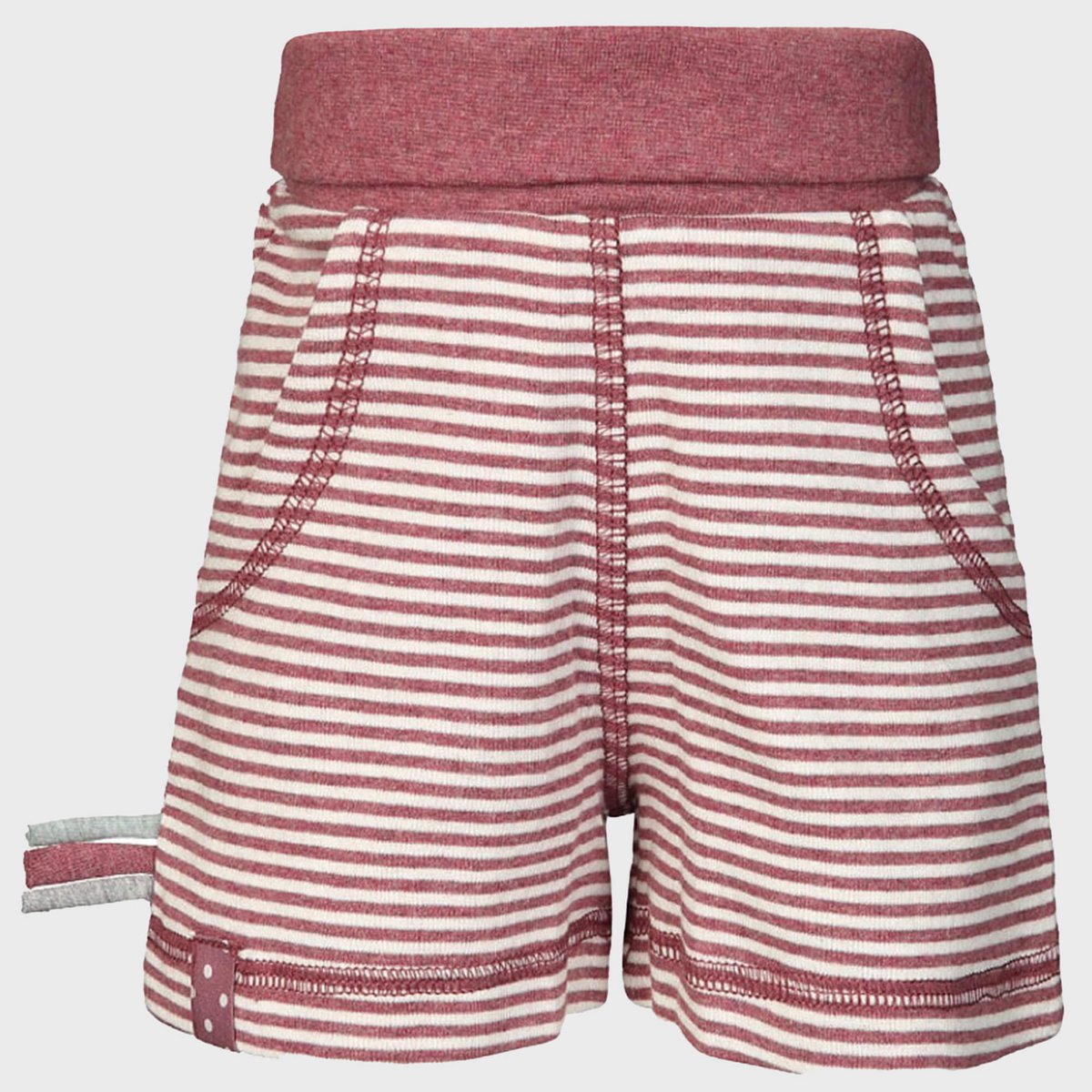 OrganicEra biologische babyshort, bordeaux gestreept