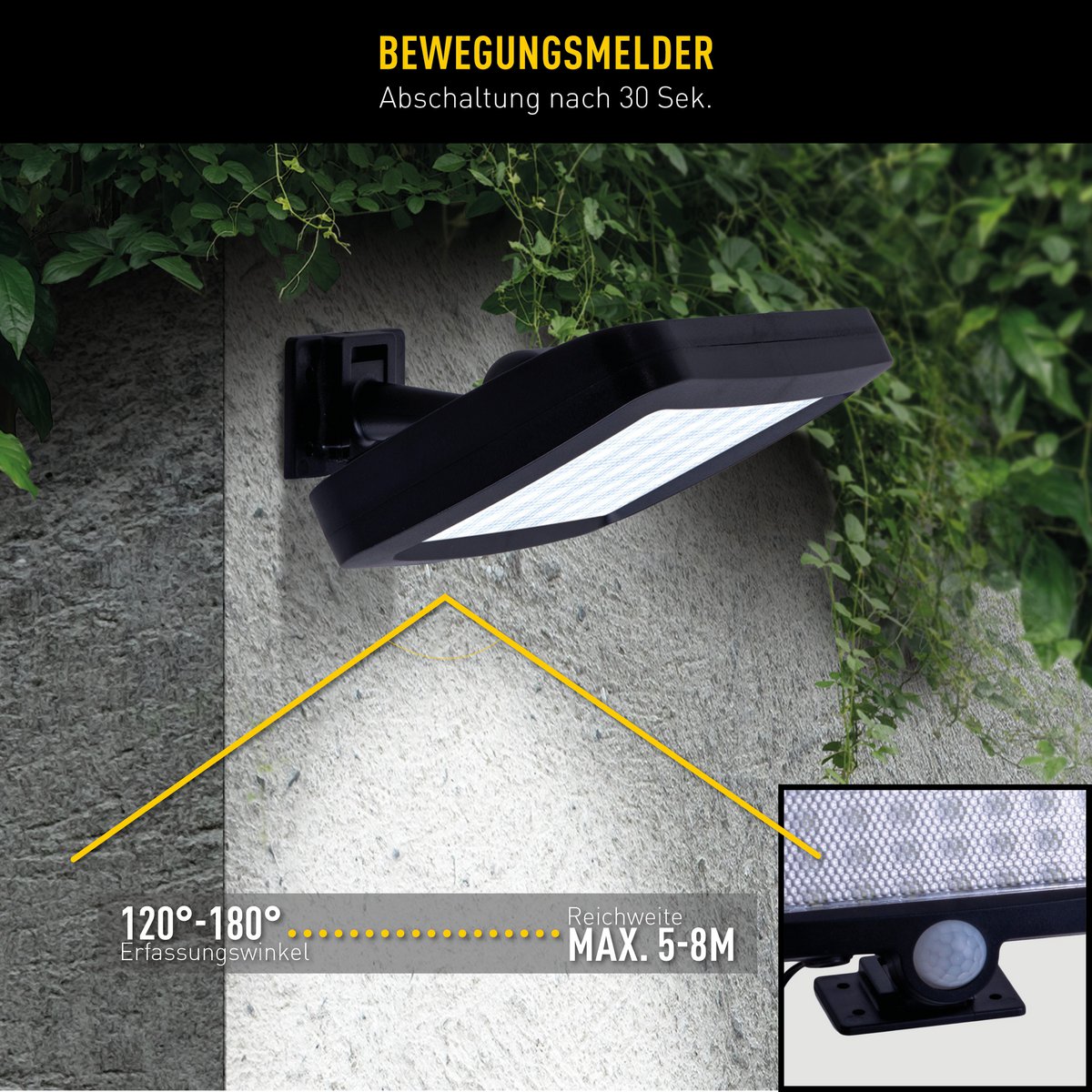 2 Set LED LED Solar Outer Wall Lamp "Pepe", voor buiten, wandlamp - Plastic in zwart, met geïntegreerde LED - wandlampen buiten