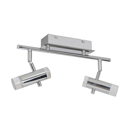 LED -plafondlamp "Garda" 34 cm lang, met geïntegreerde LED's, gemaakt van chroom -gekleurd metaal en acryl