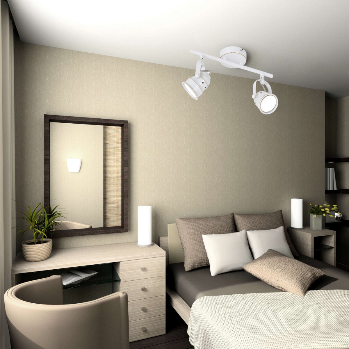 2 -Ser LED -plafondspot "Shabspo" 2x Gu10, Max.