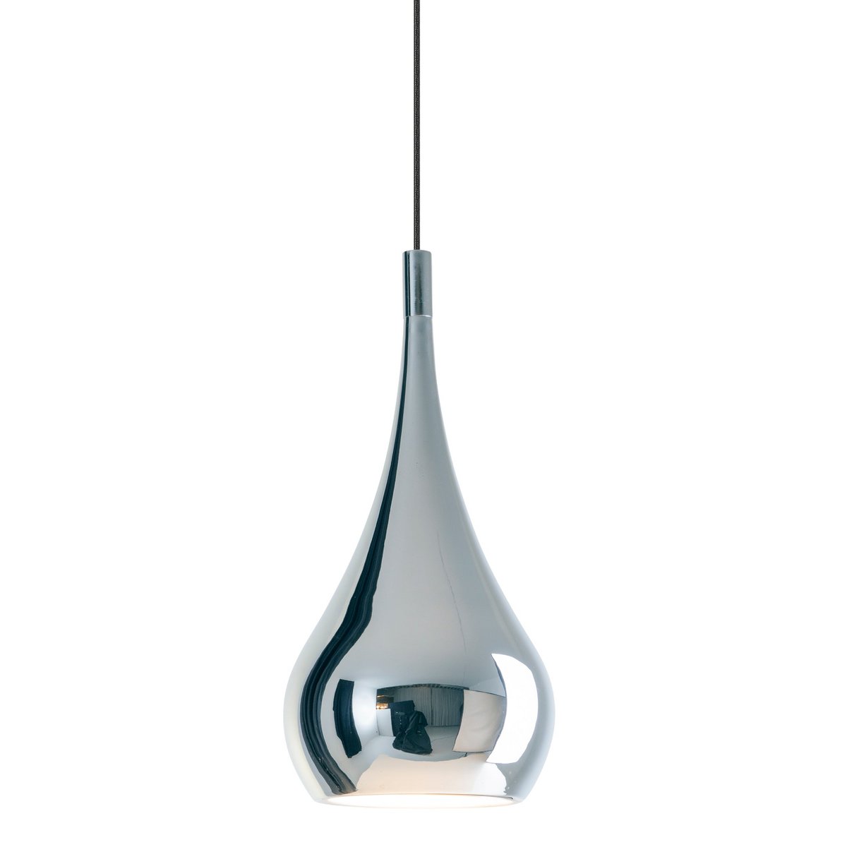 Hanger lamp "stijl", retro klassiek, hanglamp gemaakt van chroom-glanzend metaal met E27-aansluiting, paraplu Ø23 cm, ideaal voor eetkamer, woonkamer en keuken.
