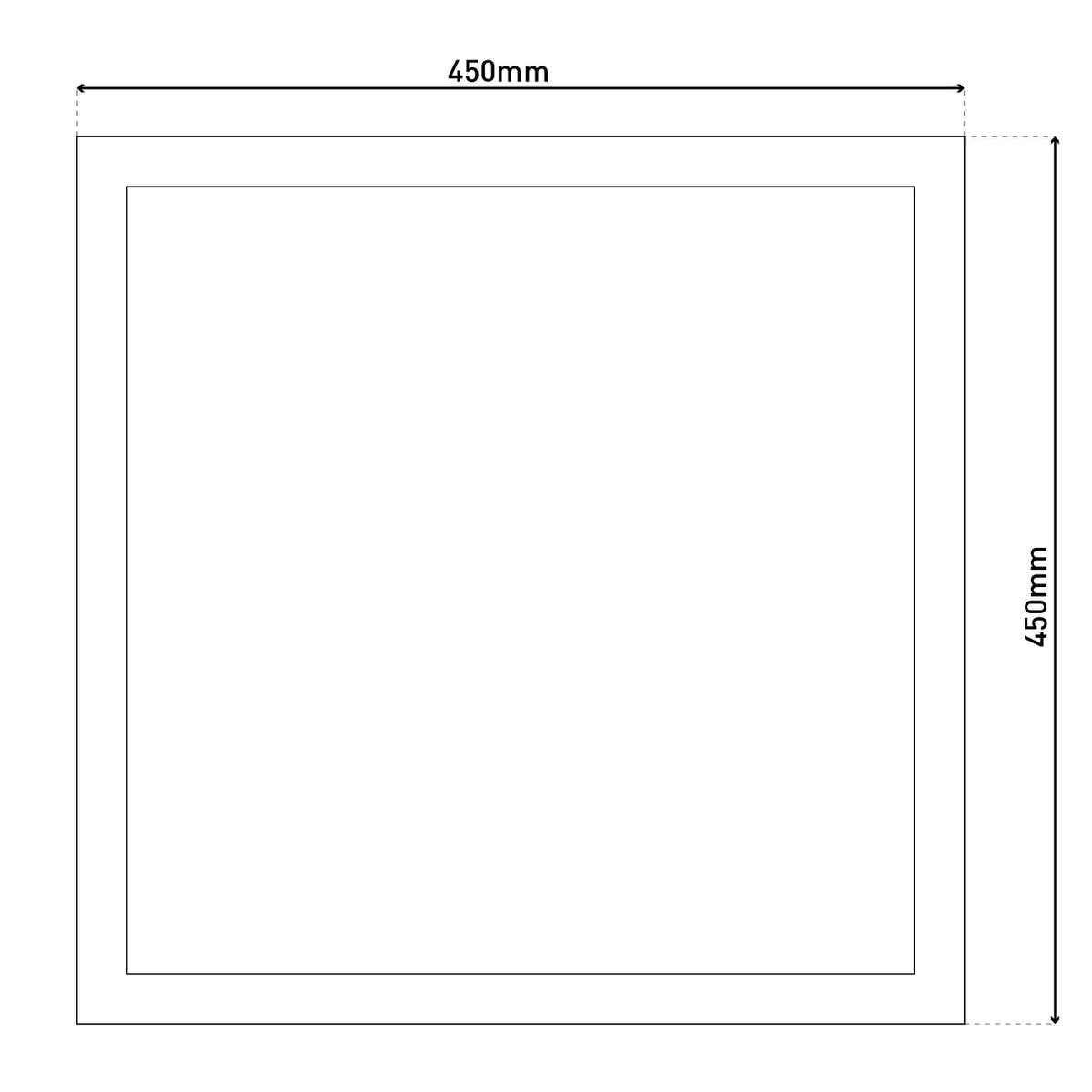 LED -assemblagepaneel "Nicola", montagelamp gemaakt van metaal en plastic met stevig ingebouwde LED's in neutraal wit, paneel voor interieur 45 x 45 cm