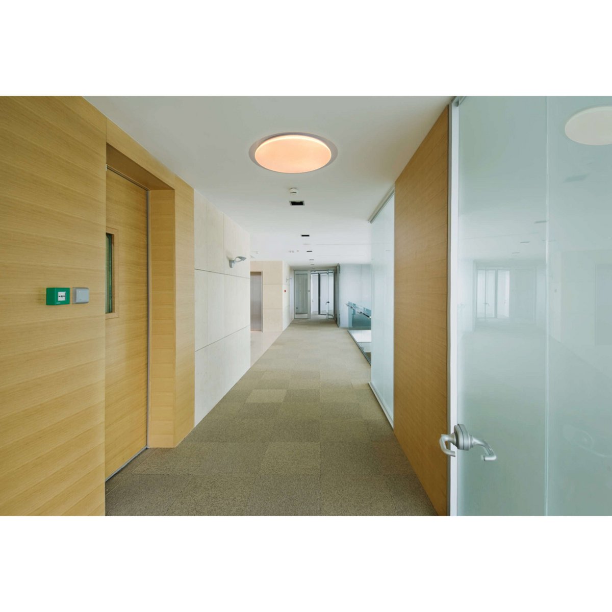 LED -plafondlamp "Locarno" Ø 46 cm, gemaakt van metaal en acryl met kristaleffect in wit, lichttemperatuur verstelbaar via afwisselende schakelaar