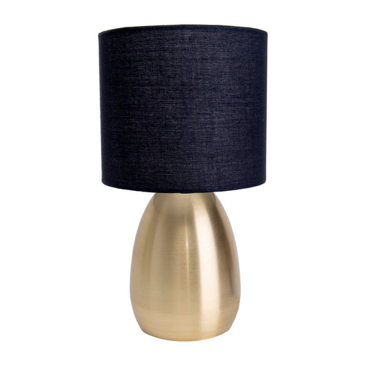 Taflamp "Aurum" 33 cm hoog in goud/zwart, gemaakt van metaal en textiel, met E14 -versie, verlichting voor eetkamer, woonkamer, gang of kantoor