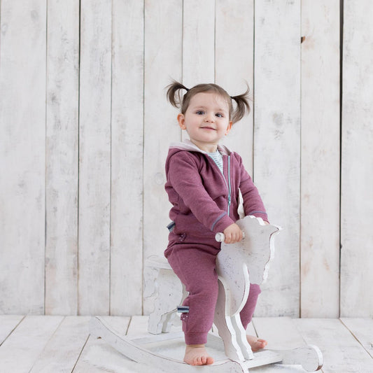 OrganicEra biologisch babyjack met capuchon, bordeaux