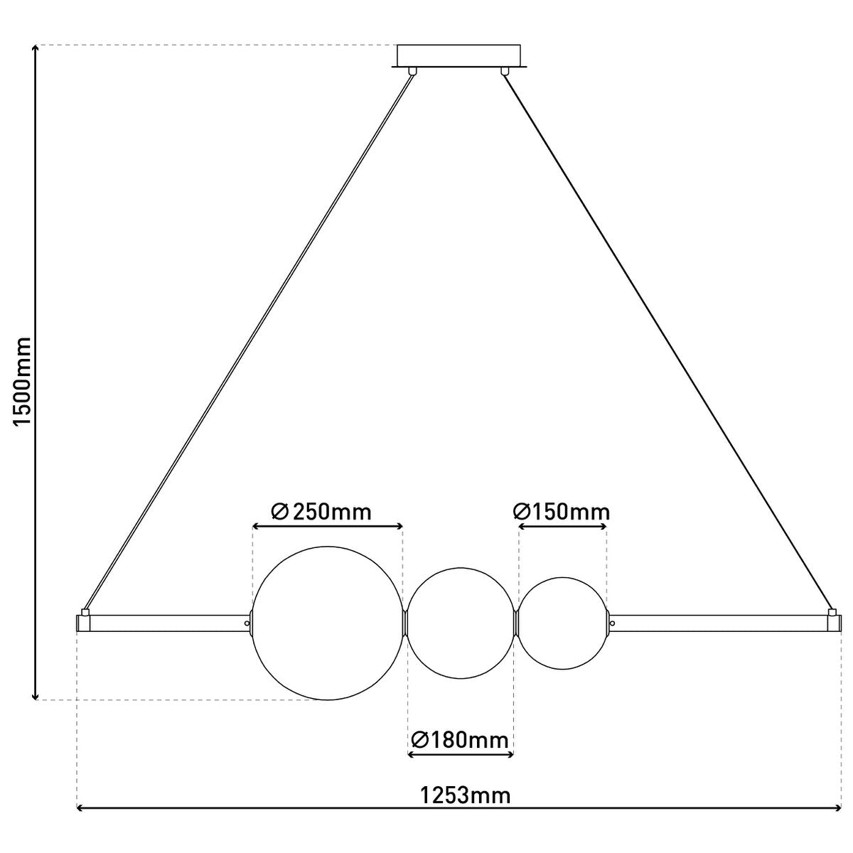 LED hanglamp Chrome "NOVA" gemaakt van chroom -gekleurd metaal, plastic en rookglas, met stevig ingebouwde LED's, ca.