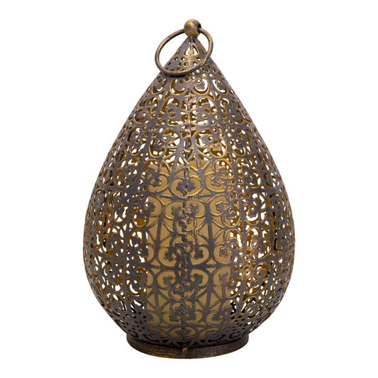 LED Decol Light 27,8 cm hoog in antiek goud, voor buiten, gemaakt van metaal en plastic, met geïntegreerde LED