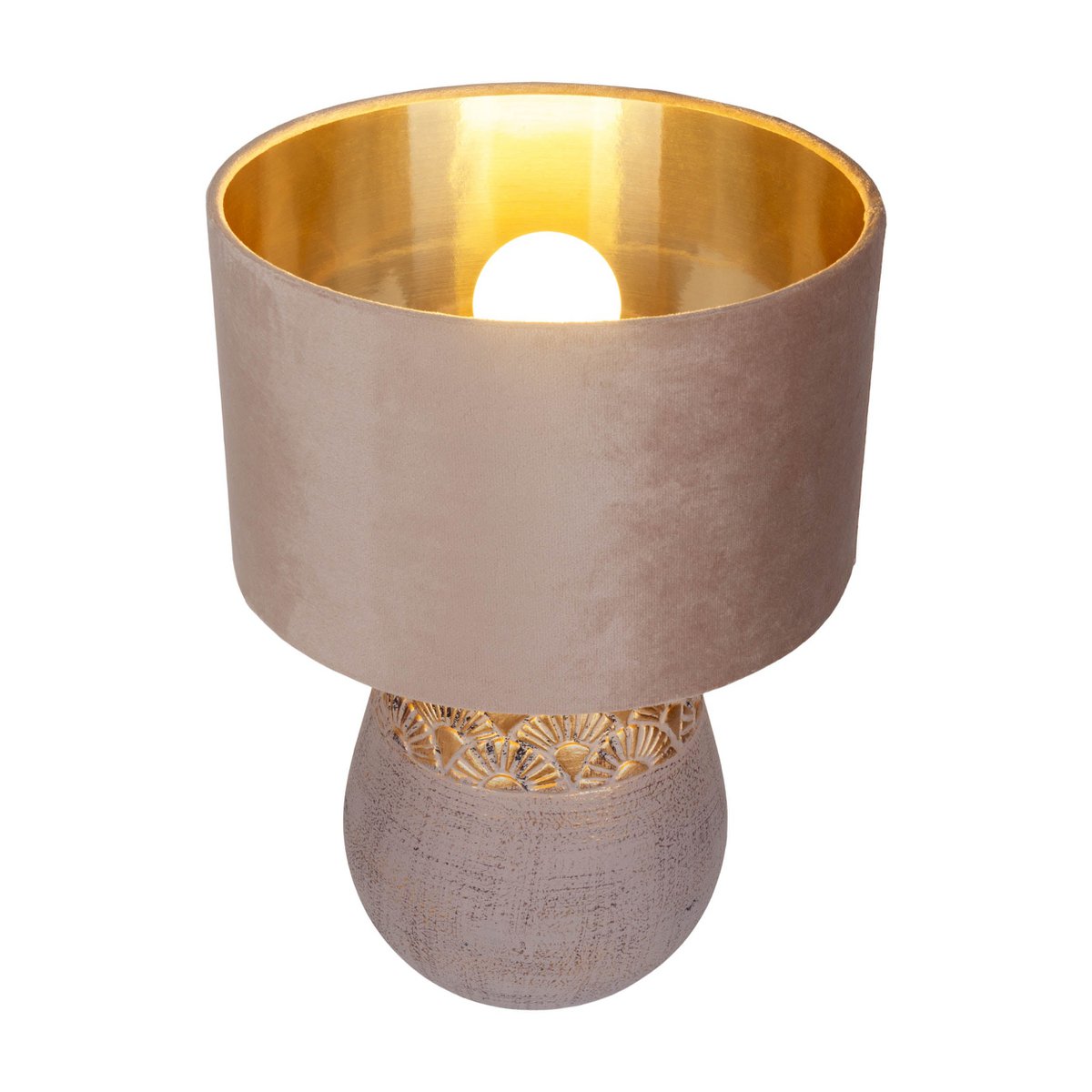 Keramische tafellamp "Bronco", tafellamp, keramiek, beige/grijs/goud, met E14 -aansluiting, voor eetkamer, woonkamer, gang of kantoor, 39 cm hoog