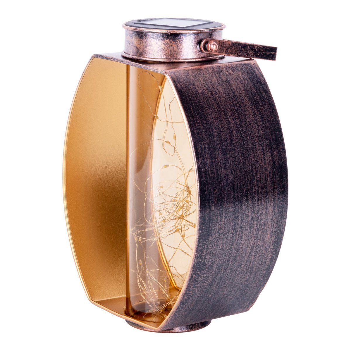 LED ZONNELIJKE LICHT "Fairylight" voor terras en balkon, LED -tafellamp gemaakt van metaal gemaakt van zwart en goud en acryl, stevig gebouwd -in LED's, decoratie Solar Light 26 x 19,5 x12,5 cm