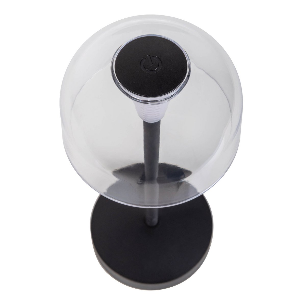 2 Set LED Battery Table Light "Gomba" voor buiten en binnen, gemaakt van metaal en plastic in zwart, 18,5 cm hoog