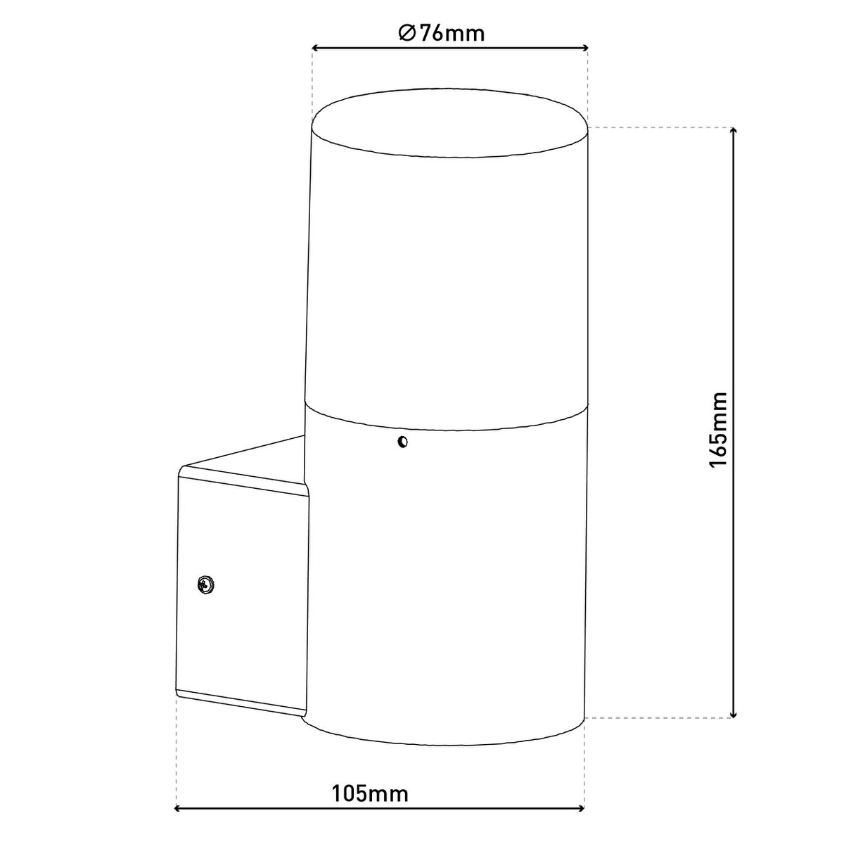 Buiten wandlamp "Torcia" 16,5 cm hoog, gemaakt van metaal en plastic in zwart, E27