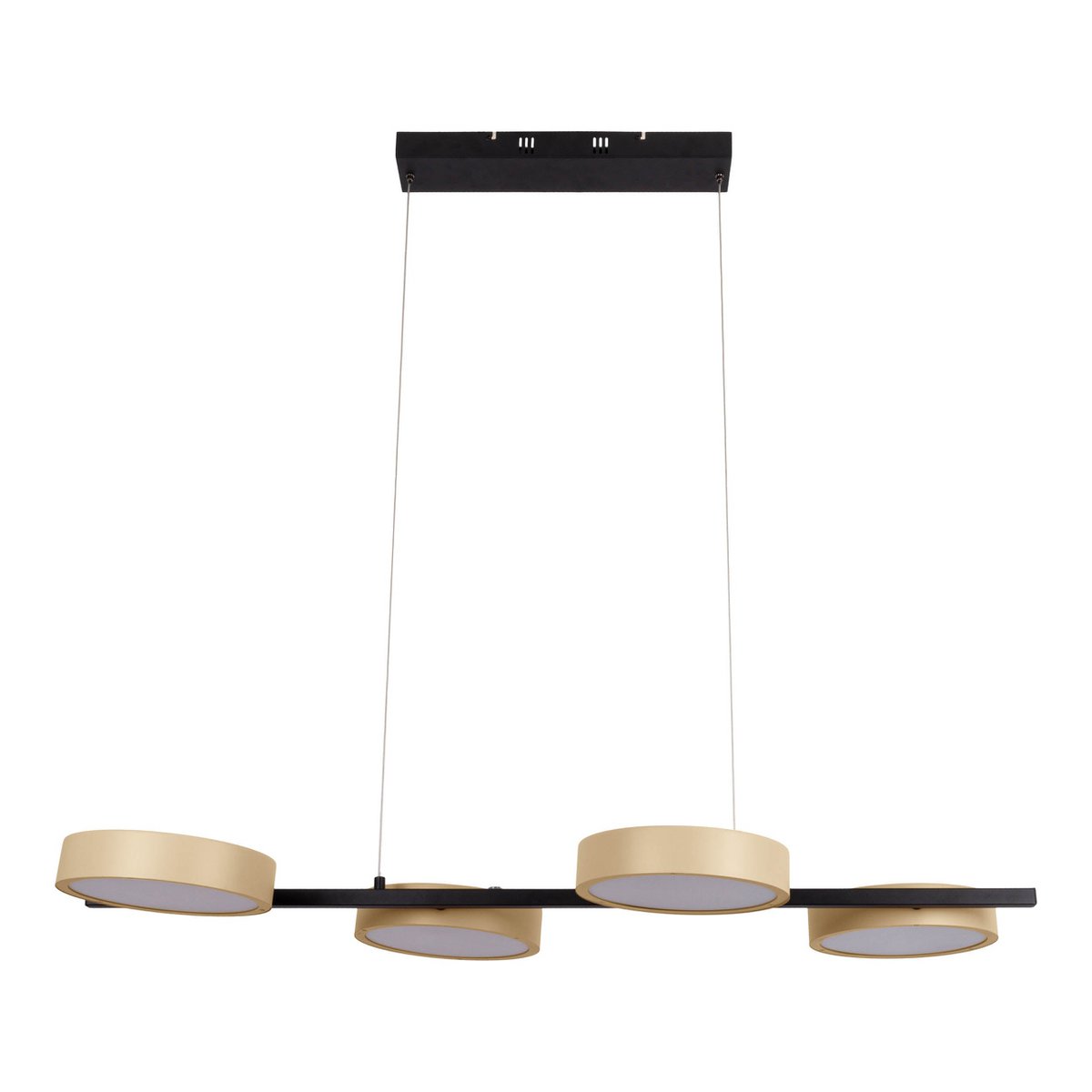 Led hanger lamp "Tessa" amandel, 150 cm hoog, 110 cm lang, gemaakt van metaal in matte amandel (Pantone 481 C) en zwart -wit plastic