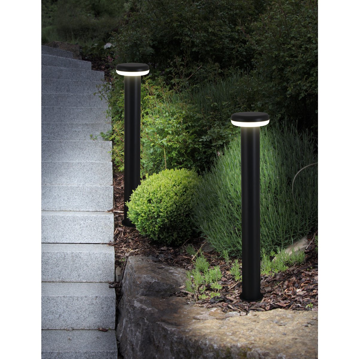 LED Outer Socket Light "paddestoel", gemaakt van metaal en plastic in antraciet, met geïntegreerde LED