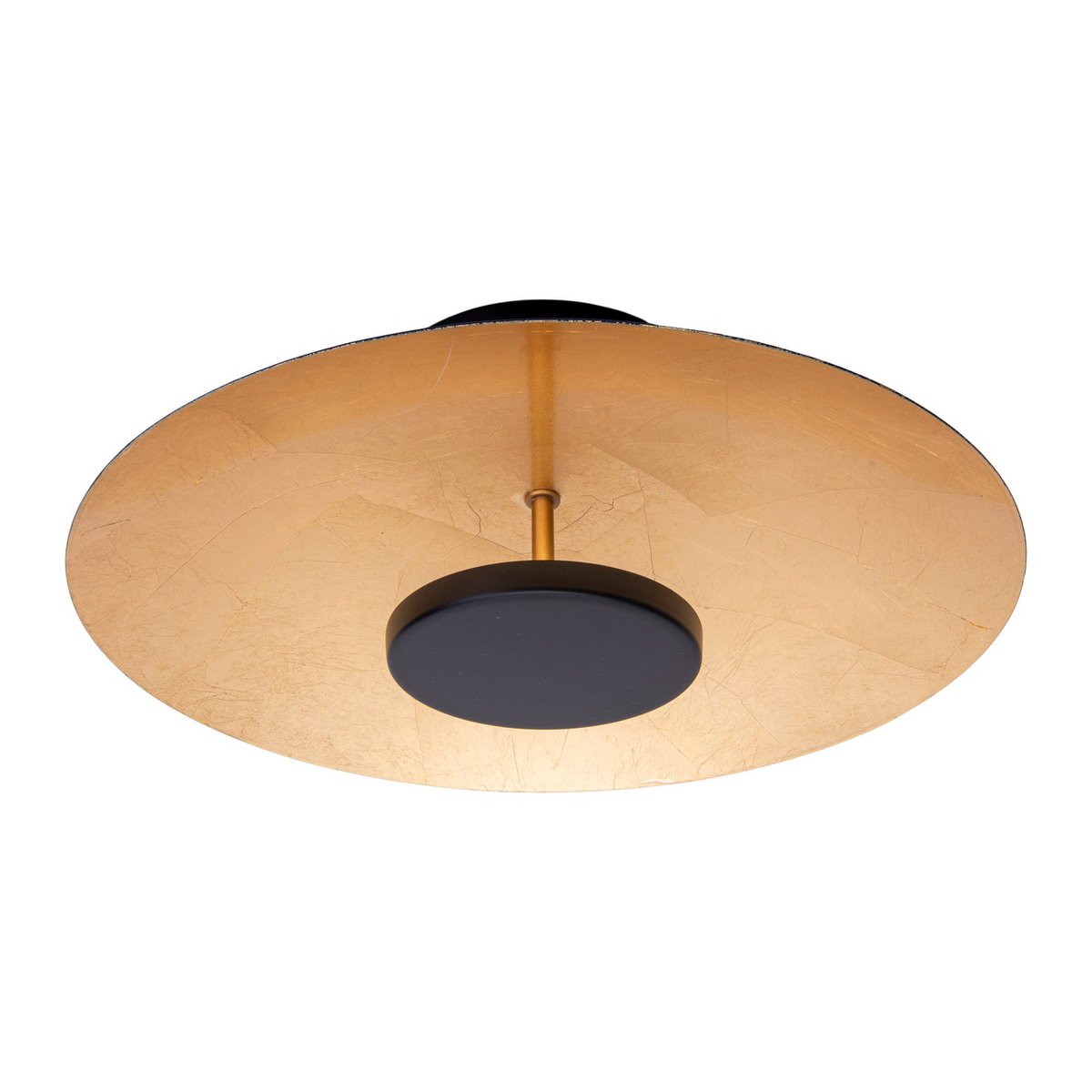 LED -plafondlamp "Firenze" metalen plafondlamp in zwart en goud, stevig geïnstalleerd, verlichting voor woonkamer, kantoor of de toegangsstang van 30 cm diameter
