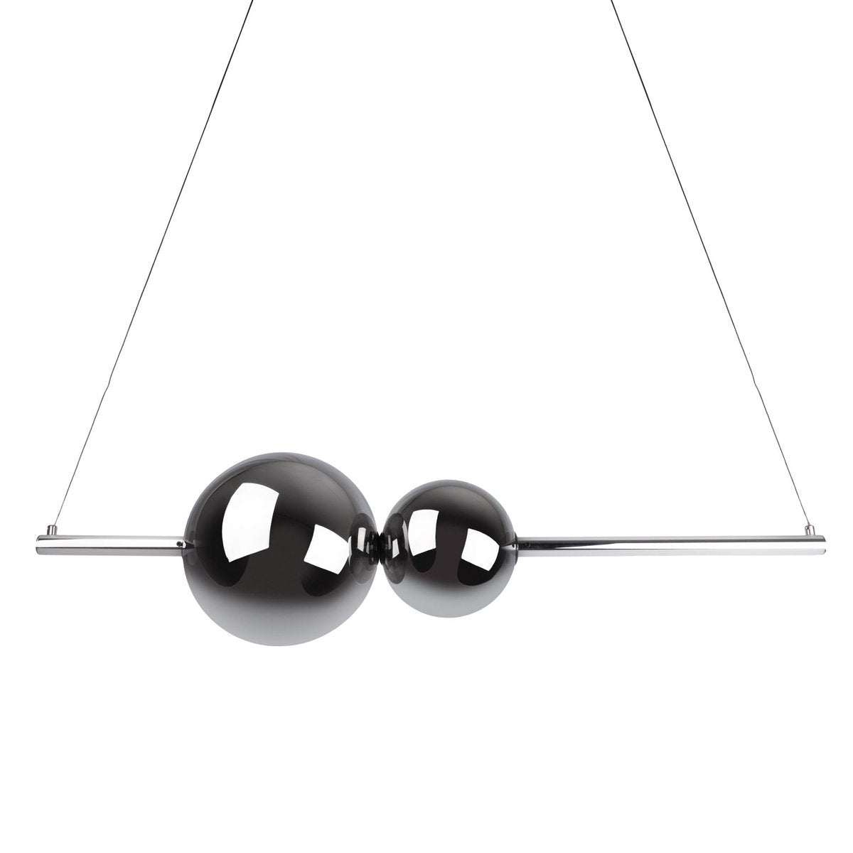 LED hanglamp Chrome "NOVA" gemaakt van chroom -gekleurd metaal, plastic en rookglas, met stevig ingebouwde LED's, ca.