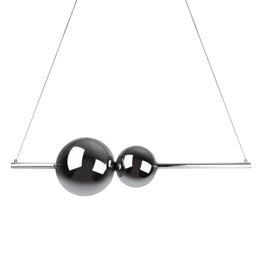 LED hanglamp Chrome "NOVA" gemaakt van chroom -gekleurd metaal, plastic en rookglas, met stevig ingebouwde LED's, ca.