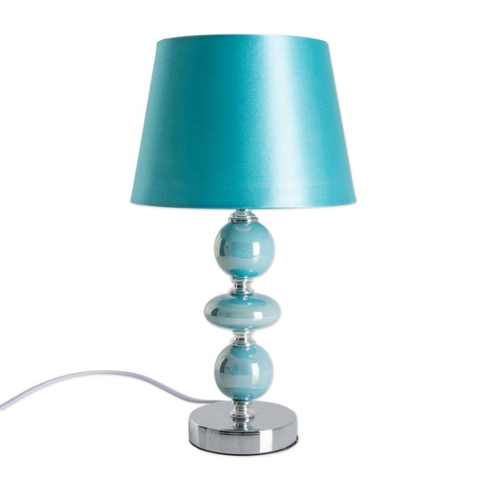 Keramische tafellamp "araga" 36 cm hoog, tafellamp gemaakt van metaal, keramiek, met tekstbladen, turquoise, met E14 -aansluiting, verlichting voor eetkamer, woonkamer, gang of kantoor
