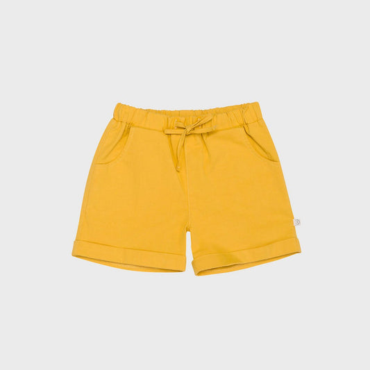 OrganicEra korte broek van biologische gabardine, mosterd