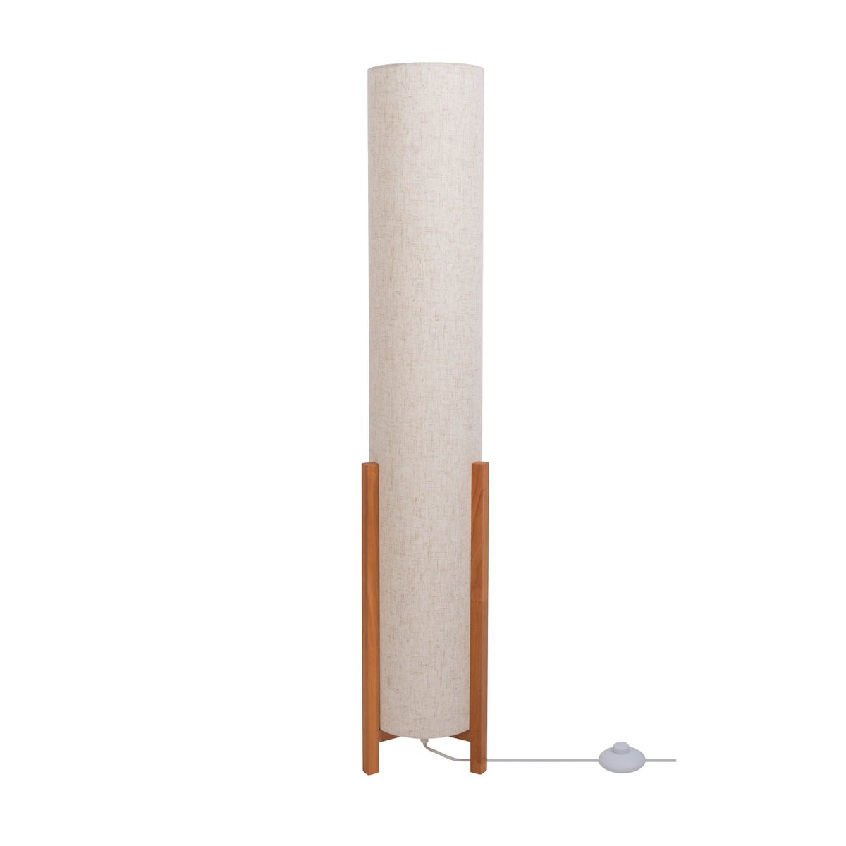 Tafellamp "Matilda" klassieke tafellamp met natuurlijk uiterlijk door hout en stofscherm, E27 -aansluiting, 110 cm hoog