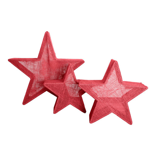 3 Set LED Decoration Christmas Stars Rood