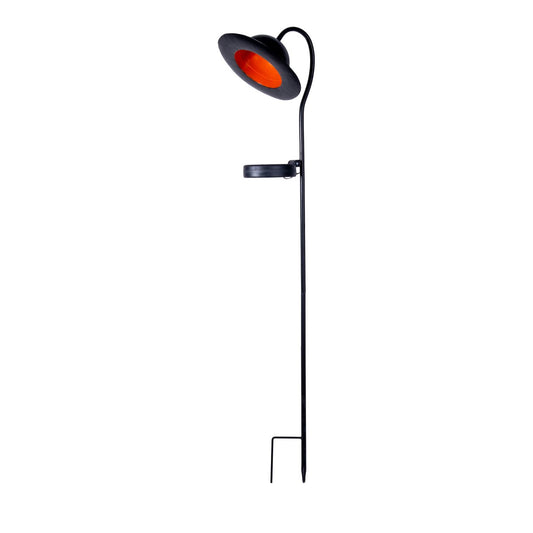 LED Solar Lamp "Bowler" met een spies voor de tuin en terras gemaakt van metaal en plastic in het zwart, met stevig gebouwd -in LED's, zonnelamp voor de tuin 86 cm hoog