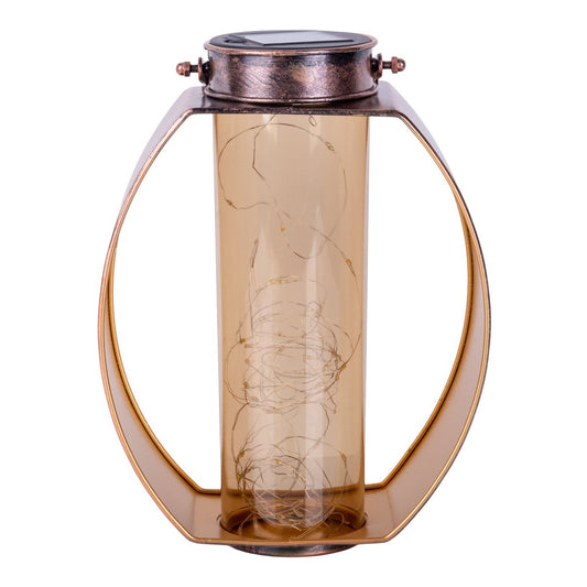 LED ZONNELIJKE LICHT "Fairylight" voor terras en balkon, LED -tafellamp gemaakt van metaal gemaakt van zwart en goud en acryl, stevig gebouwd -in LED's, decoratie Solar Light 26 x 19,5 x12,5 cm