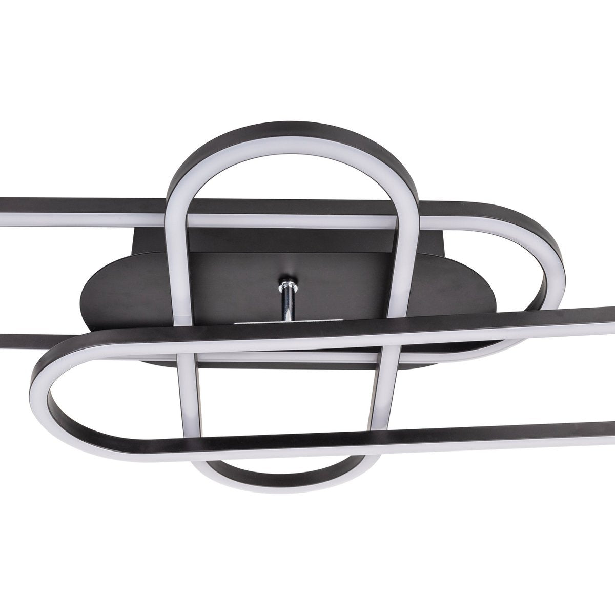 LED CCT -plafondlicht "Carlon" gemaakt van Matt Black Aluminium en Plastic, met geïntegreerde LED, 120 cm lang