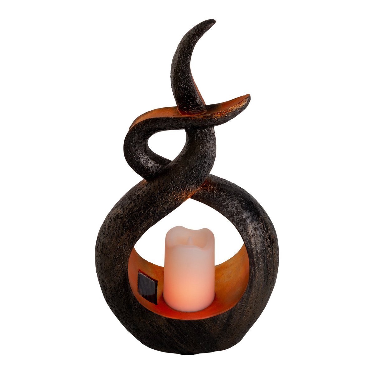 LED Solar Decol Light "Candle Flame", voor buiten, bruin plastic, geïntegreerde LED.