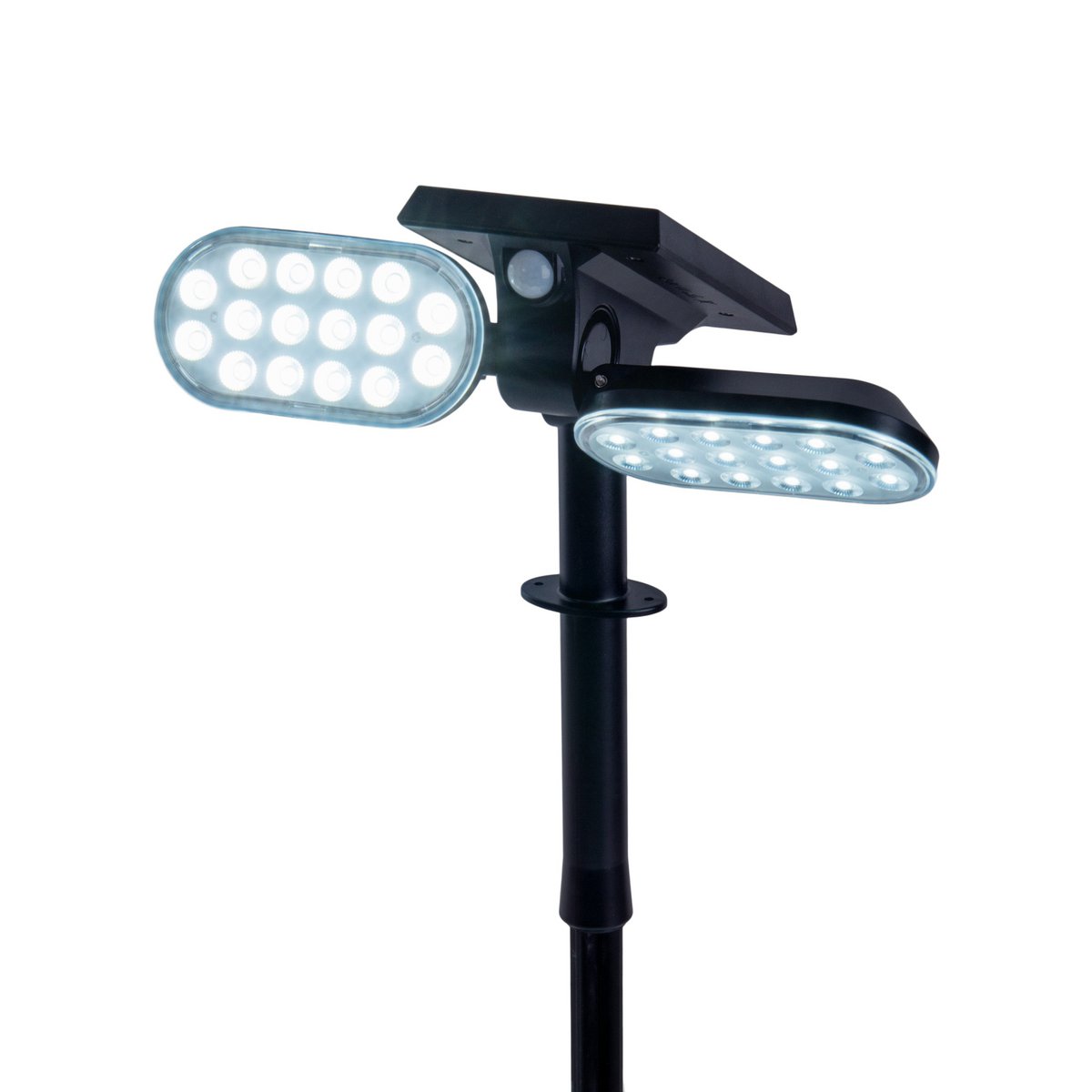 LED Solar Spotlights "Paco" voor de buitenruimte met een permanent ingebouwde LED, zonne-energie en spit gemaakt van plastic in zwart, hoogte 31,9 cm