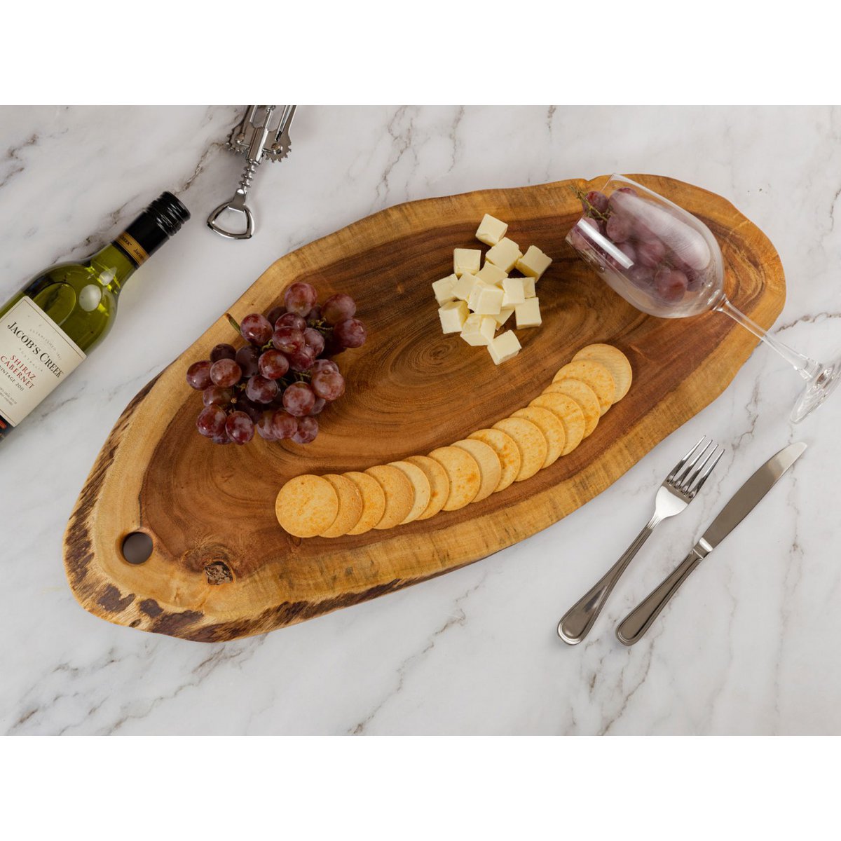 Boomschijf 34x216cm o. 52x24cm serveerbord snijplank hout serveerlade decoratie Acacia solide