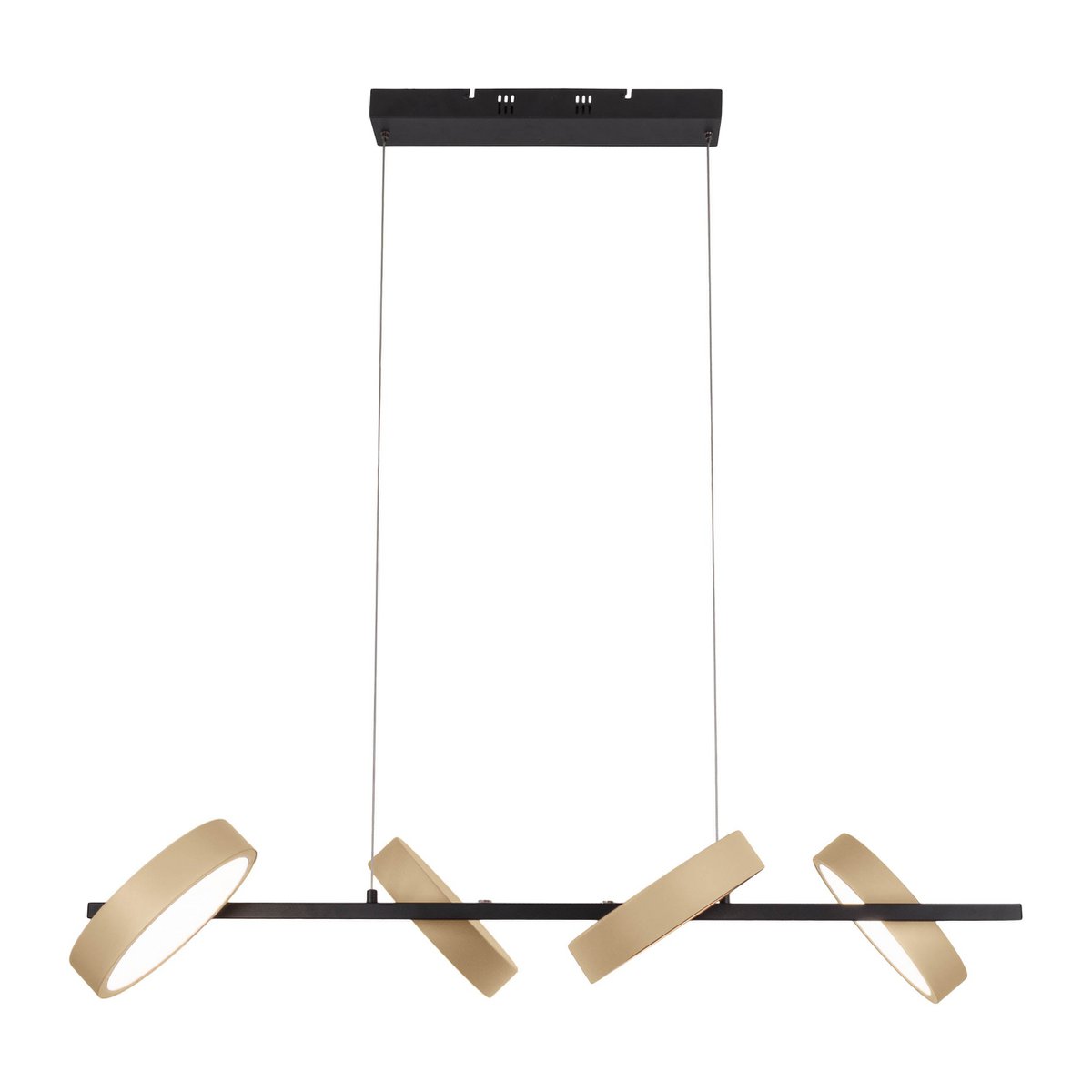 Led hanger lamp "Tessa" amandel, 150 cm hoog, 110 cm lang, gemaakt van metaal in matte amandel (Pantone 481 C) en zwart -wit plastic